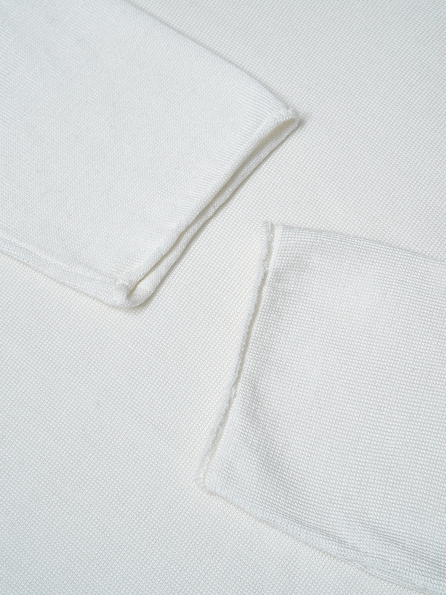 【訳あり見本品/Lサイズ】カシミヤ70%×シルク30% カシミヤシルク インナーセーター クルーネック / 生成り sample-d0451