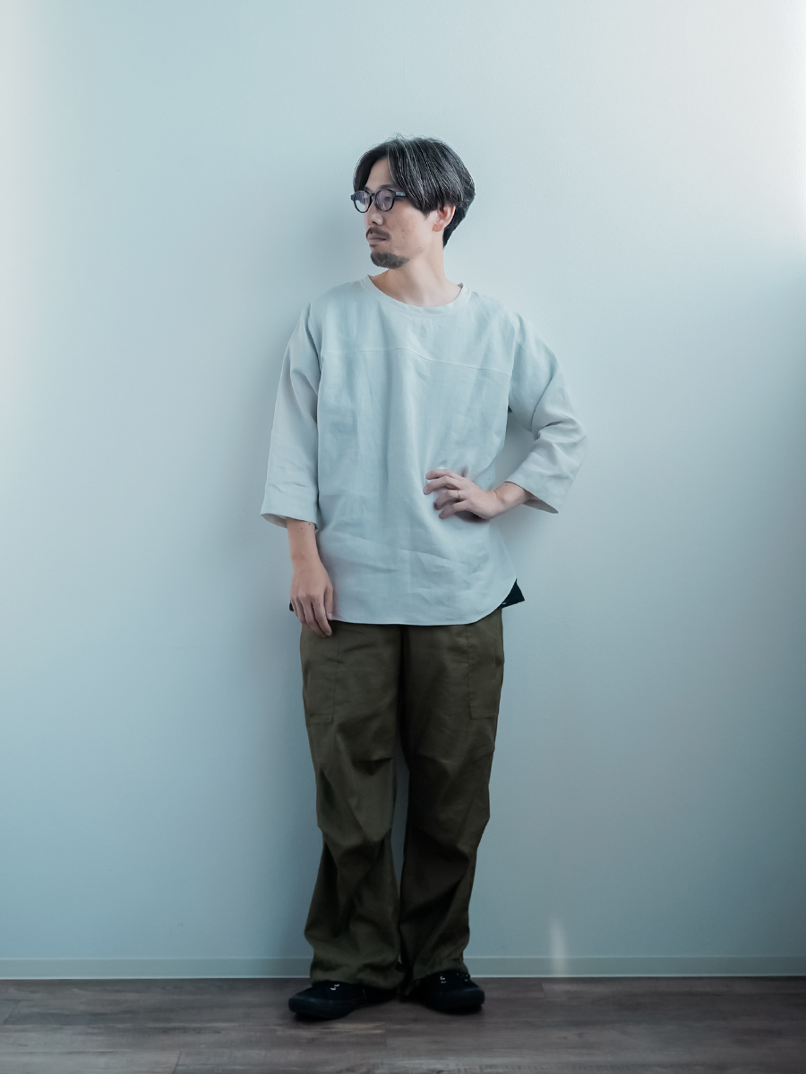 リネントップス】機嫌のいい私を叶える リネン 7分袖 トップス ／ 白花