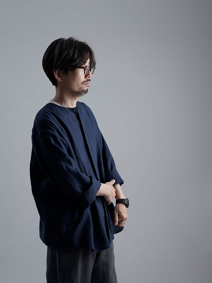 リネンシャツ】比翼オーバーサイズ シャツ ／ 3色展開 t021e