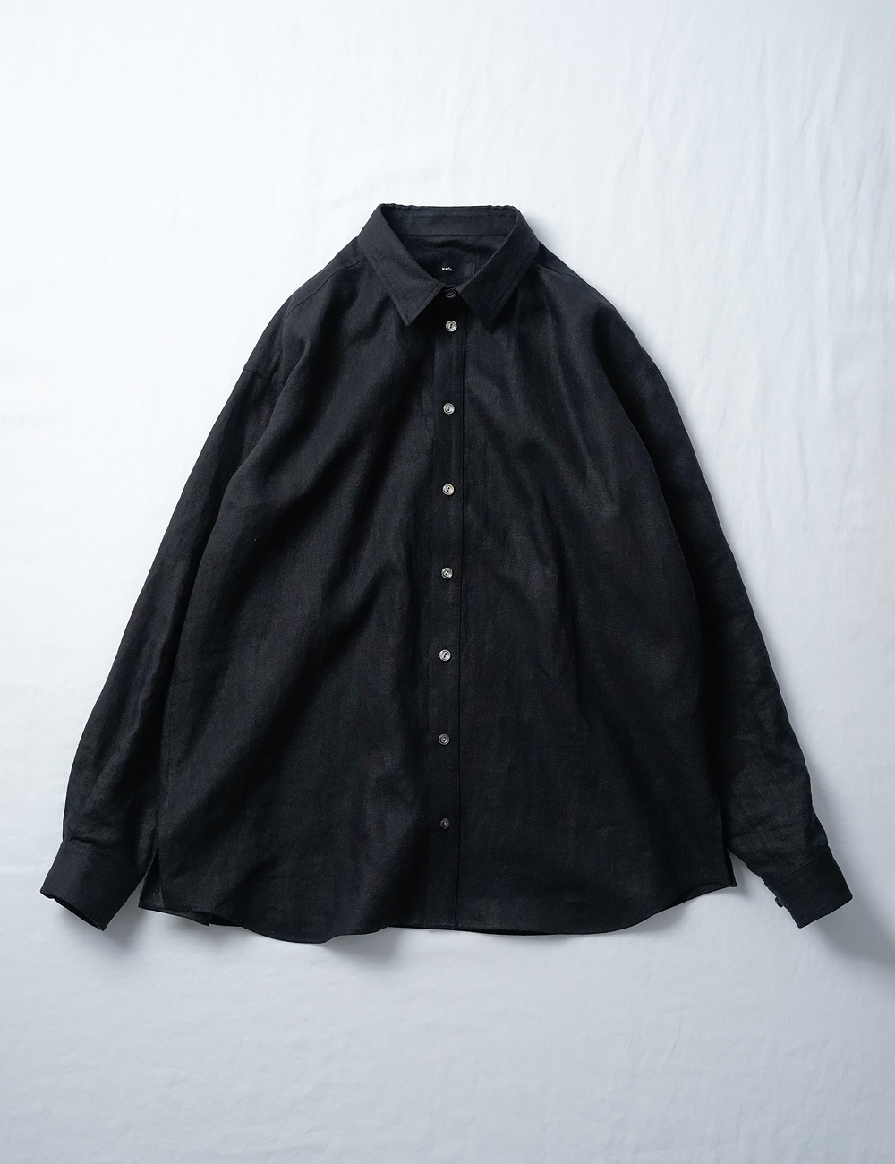 【wafu】ゆるっと感が絶妙にカッコい男女兼用シャツ/ 黒色 t021j-bck1