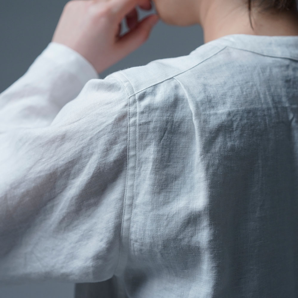 【wafu】Linen Shirt スリーピングシャツ / 白色 t030e-wht1