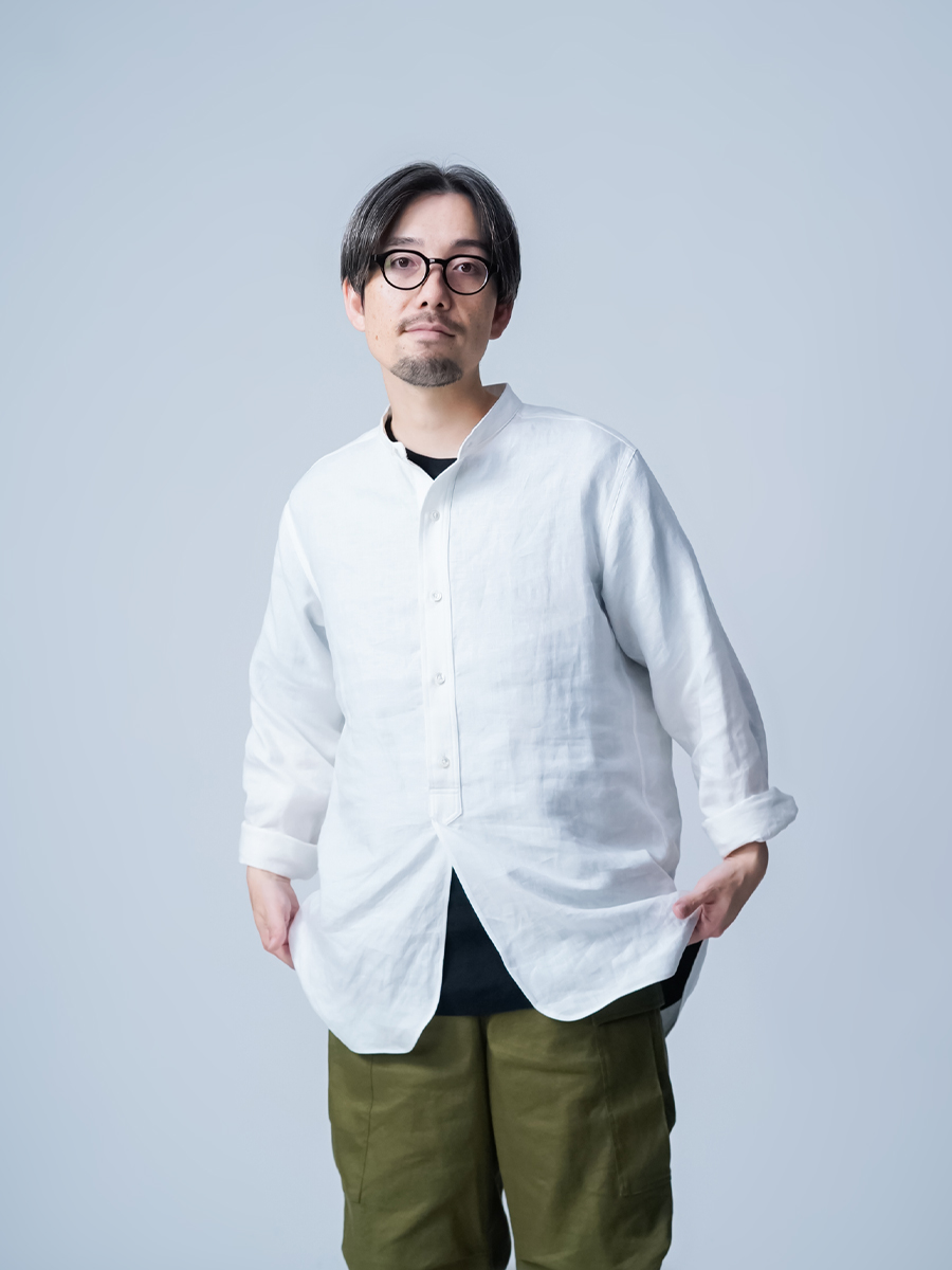 wafu. リネンシャツ ゆったり 小粋なビックシルエットシャツ wafu. 】