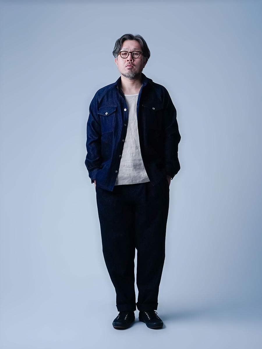 リネンデニムシャツ】無限ポケットシャツ ／ ダークインディゴ t035s-din2