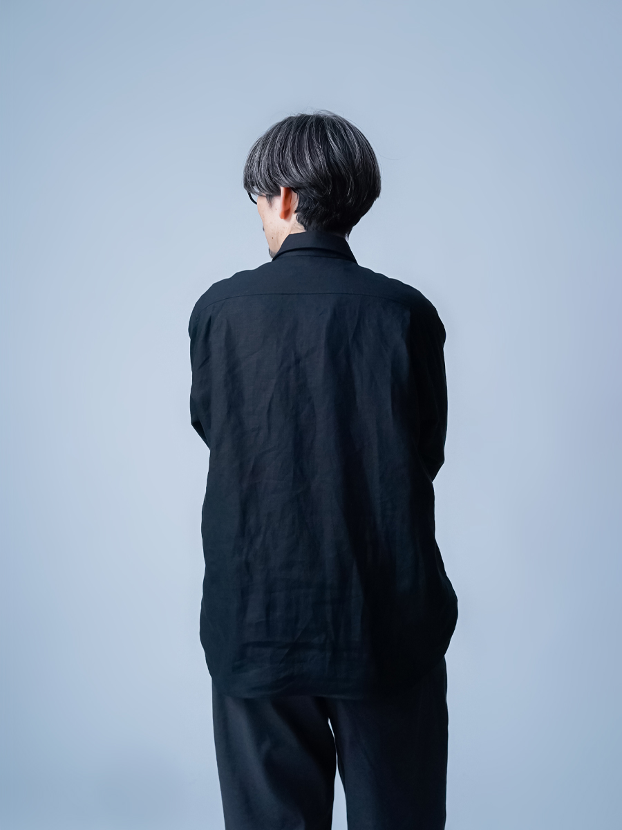 と*ン様 wafu 情熱を秘めた リネンピンタック メンズシャツ リネンシャツ】情熱を秘めた リネンピンタック メンズシャツ ／ 白色