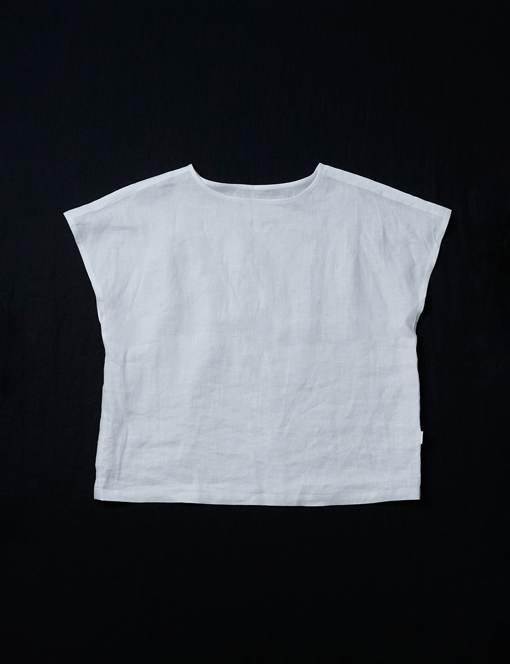 【リネントップス】肌の琴線に触れる！敏感肌フレンチスリーブTシャツ / 白色 t055a-wht1