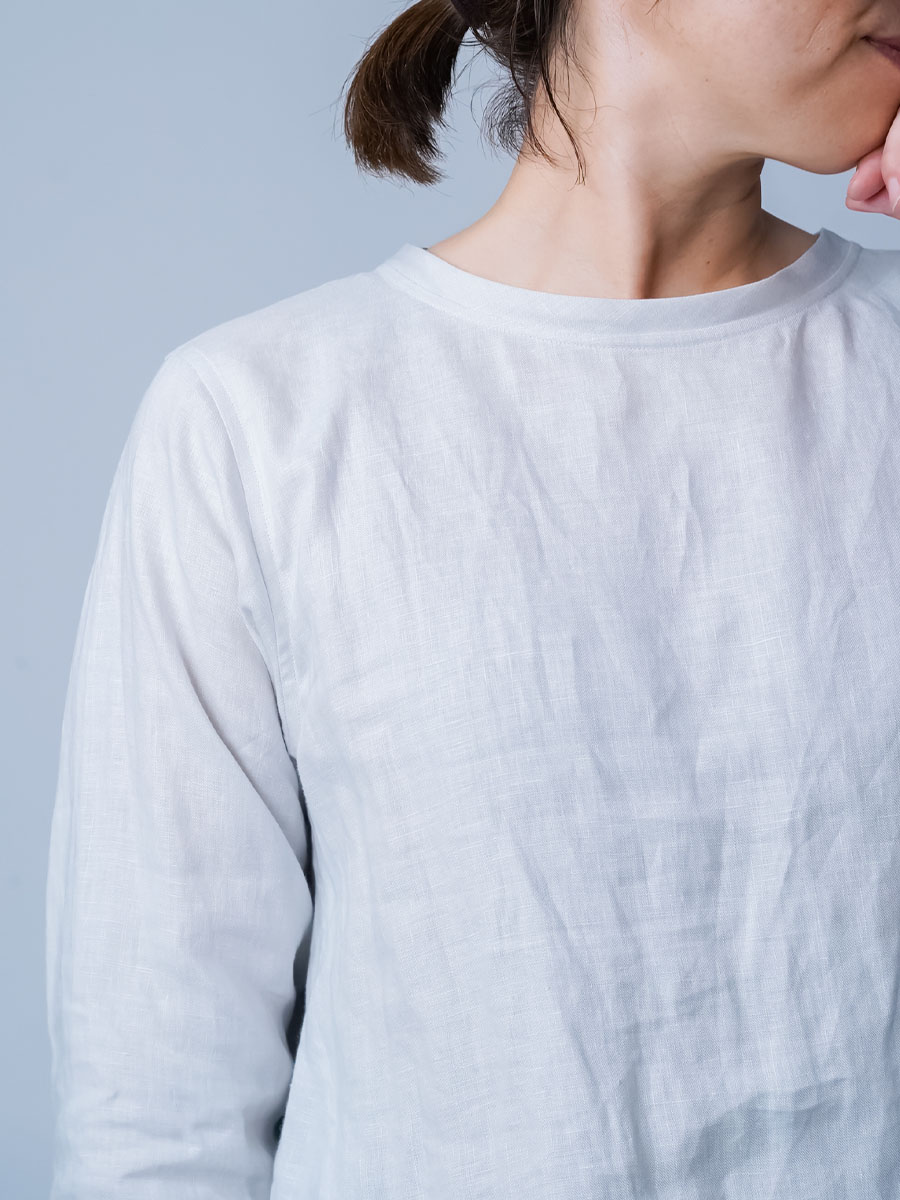 wafu リネン 長袖トップス リネントップス】 軽く やわらかい タートル ネックインナー