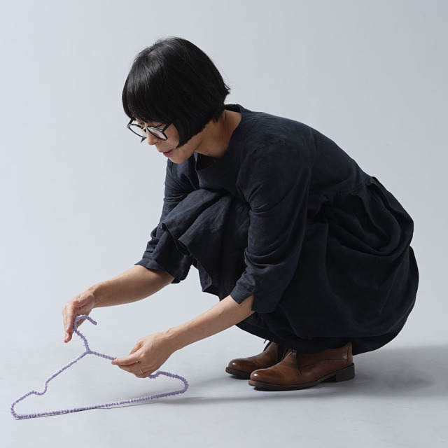 リネンまきまきハンガー リネンハンガー 45度バイヤスで巻くスチールハンガー 捨てずに活かす/3色展開【横幅40cm】z000z-2set