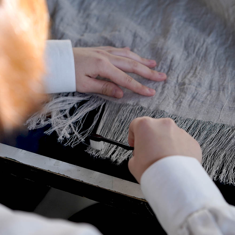 【wafu】Linen shawl 通年使える リネン ストール ショール/【約106cm×190cm】z004e