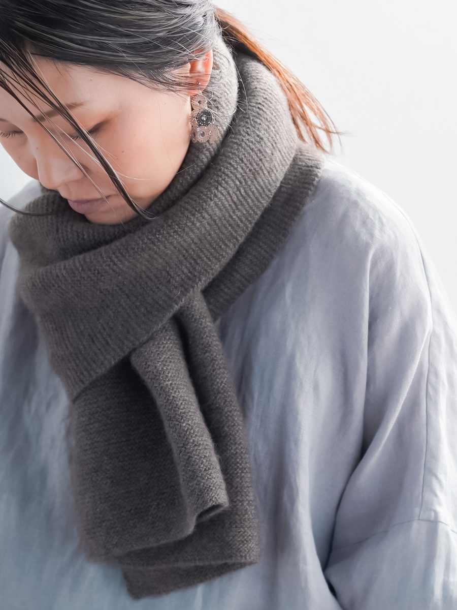 ヤク100%】ダウン級の暖かさ ヤクの空気包みマフラー ／ ブラウン