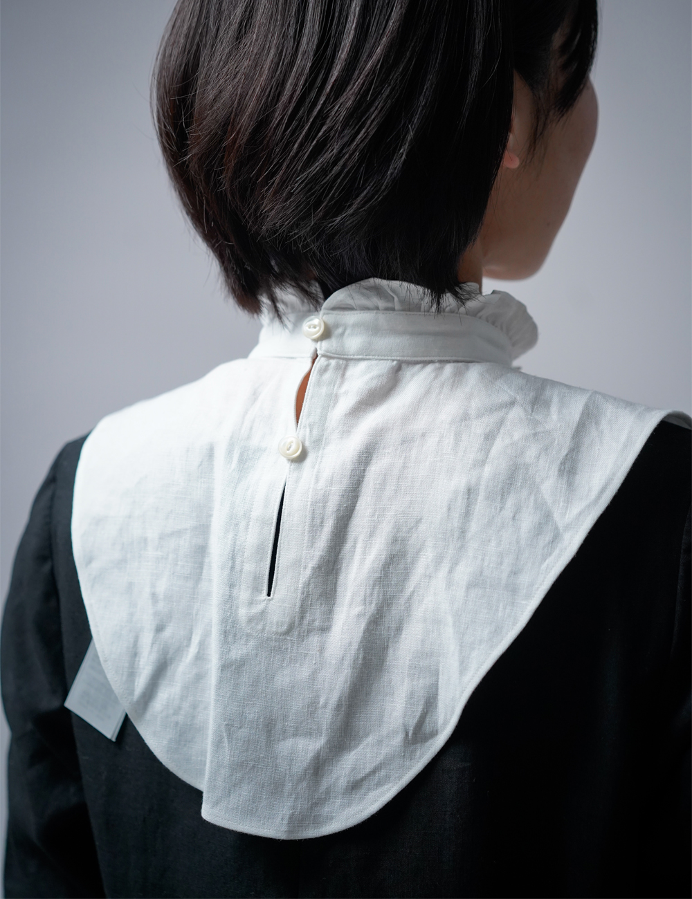 【wafu】受注製作 !! Linen Detachable Collar つけ襟　フリル / 3色展開 z008d