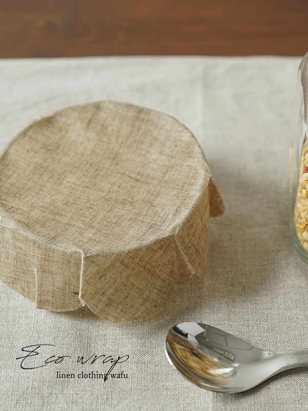 Wafu リネンラップ エコラップ ミツロウラップ ラップ 食品用ラップ 蜜蝋 抗菌性 亜麻ナチュラル 22cm 中サイズ Z027b Amn1